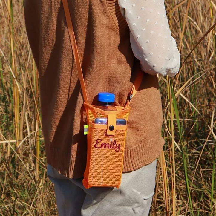 Personalized Embroidery Mesh Water Bottle Pouch Bag | CWBeach141