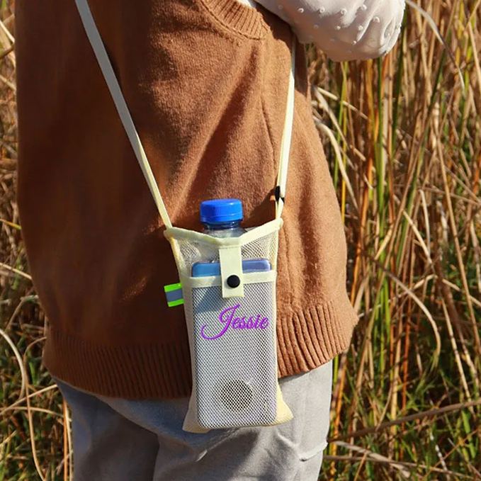 Personalized Embroidery Mesh Water Bottle Pouch Bag | CWBeach141