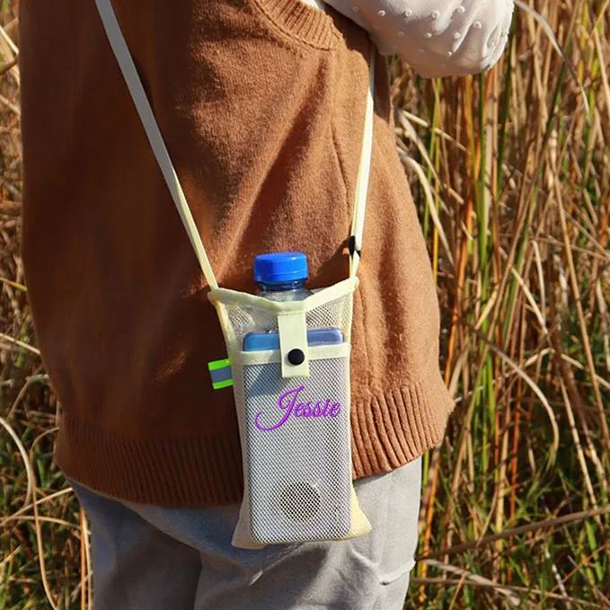 Personalized Embroidery Mesh Water Bottle Pouch Bag | CWBeach141