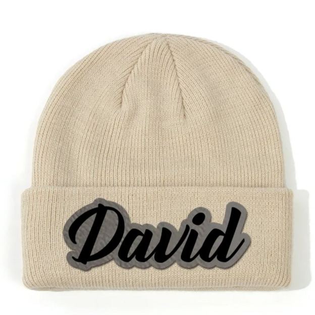 Personalized Leather Patch Beanie for Comfort & Unique | HSKid33