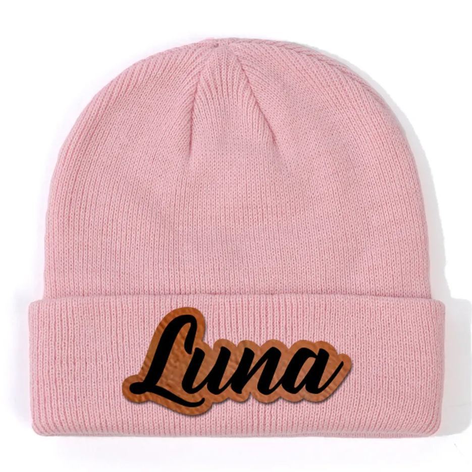 Personalized Leather Patch Beanie for Comfort & Unique | HSKid33
