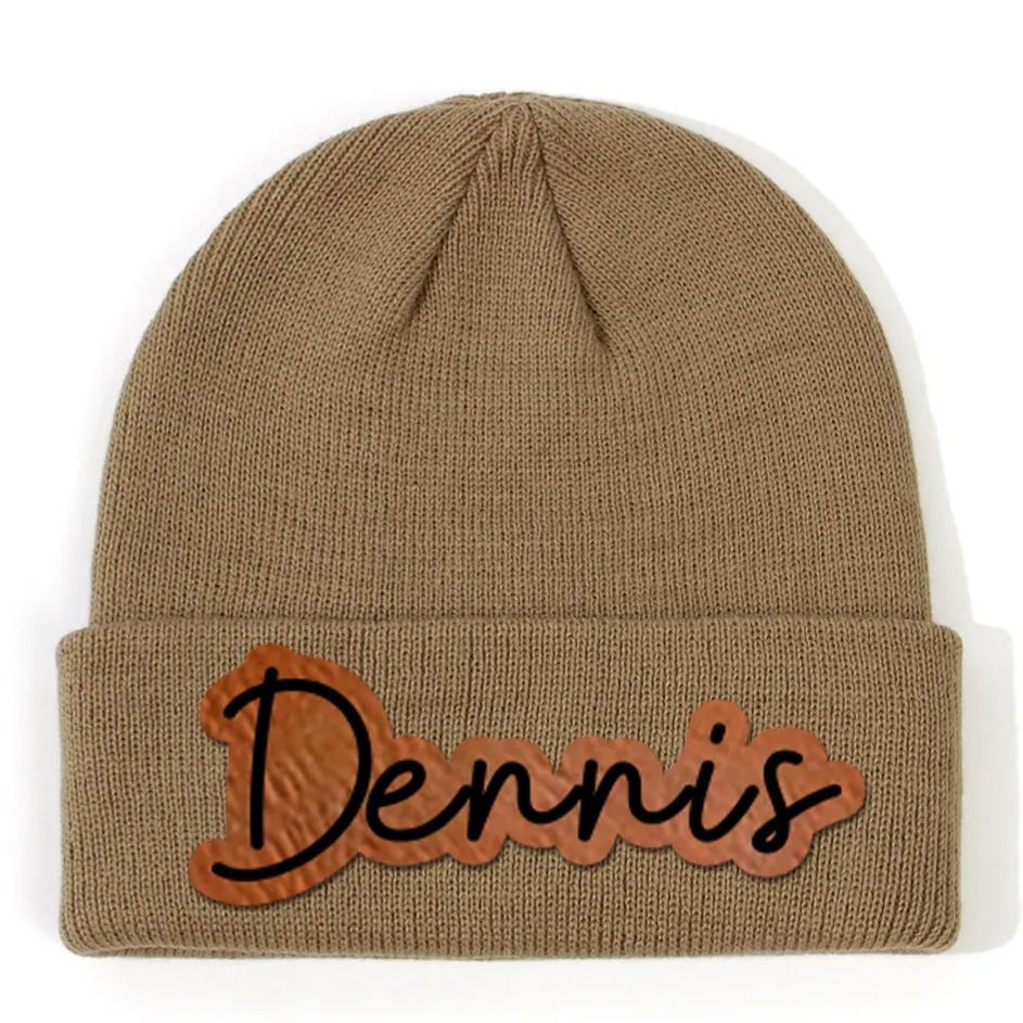 Personalized Leather Patch Beanie for Comfort & Unique | HSKid33