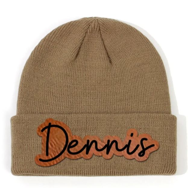 Personalized Leather Patch Beanie for Comfort & Unique | HSKid33