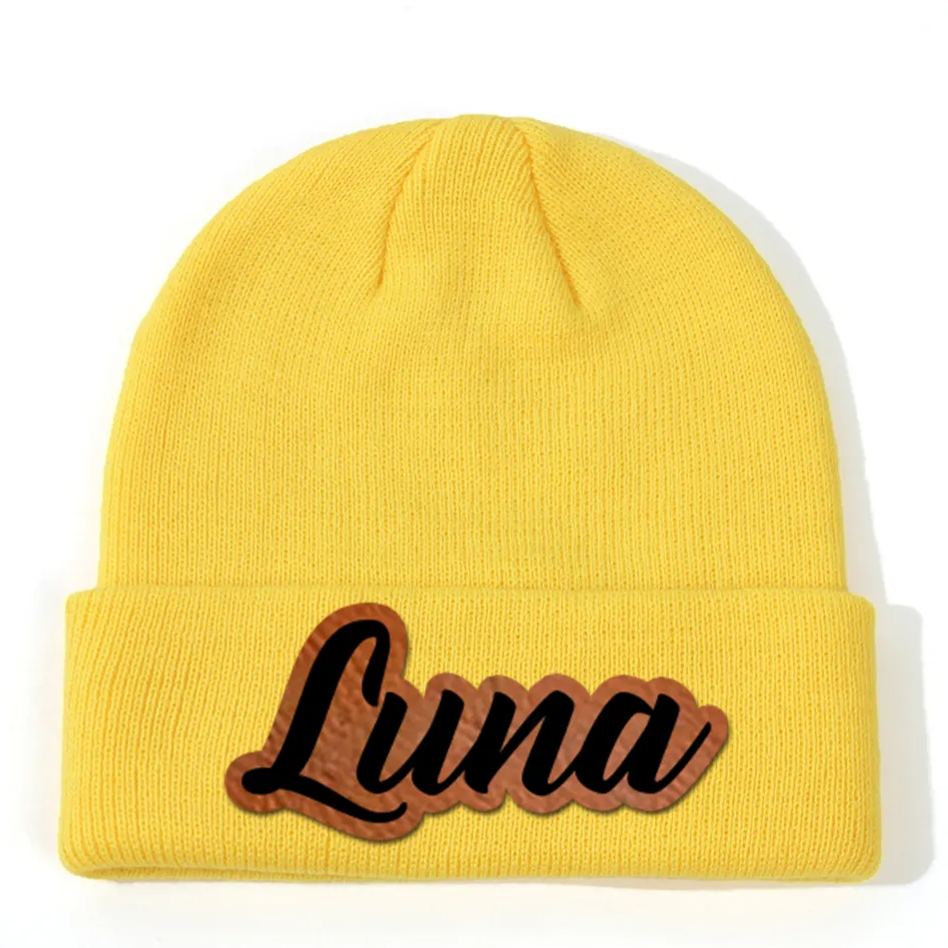 Personalized Leather Patch Beanie for Comfort & Unique | HSKid33