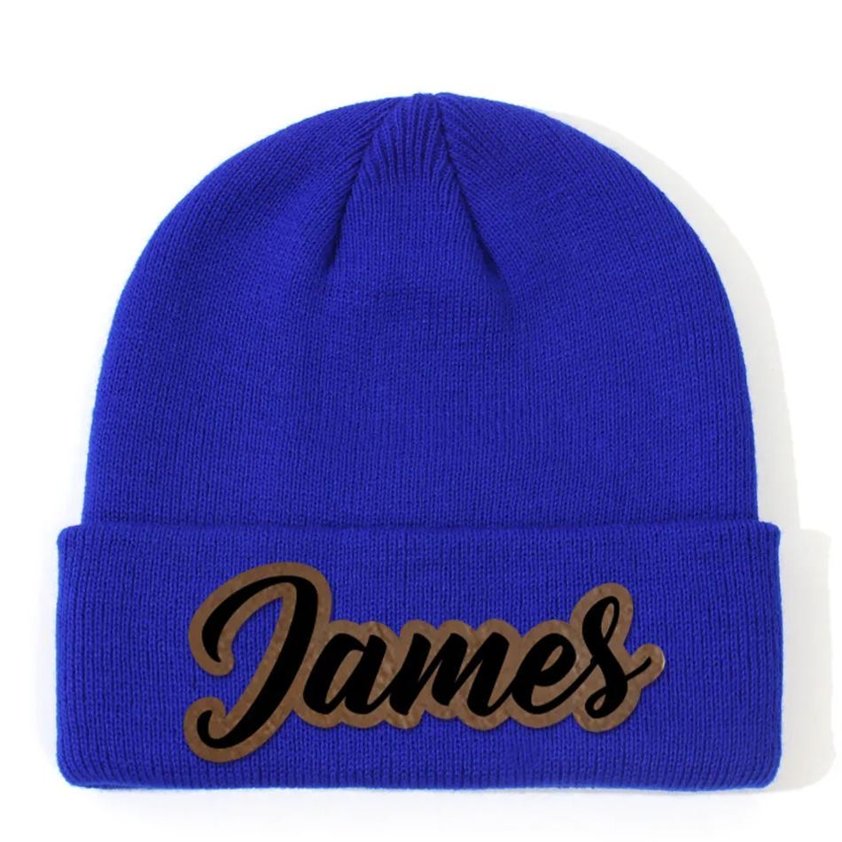Personalized Leather Patch Beanie for Comfort & Unique | HSKid33