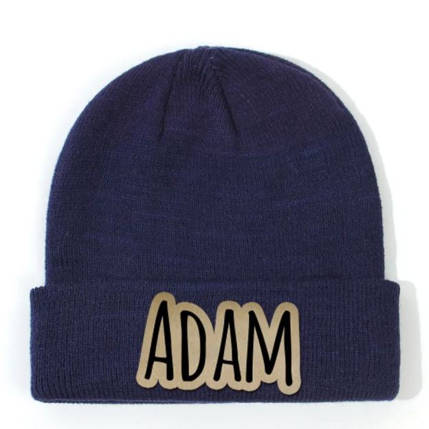 Personalized Leather Patch Beanie for Comfort & Unique | HSKid33