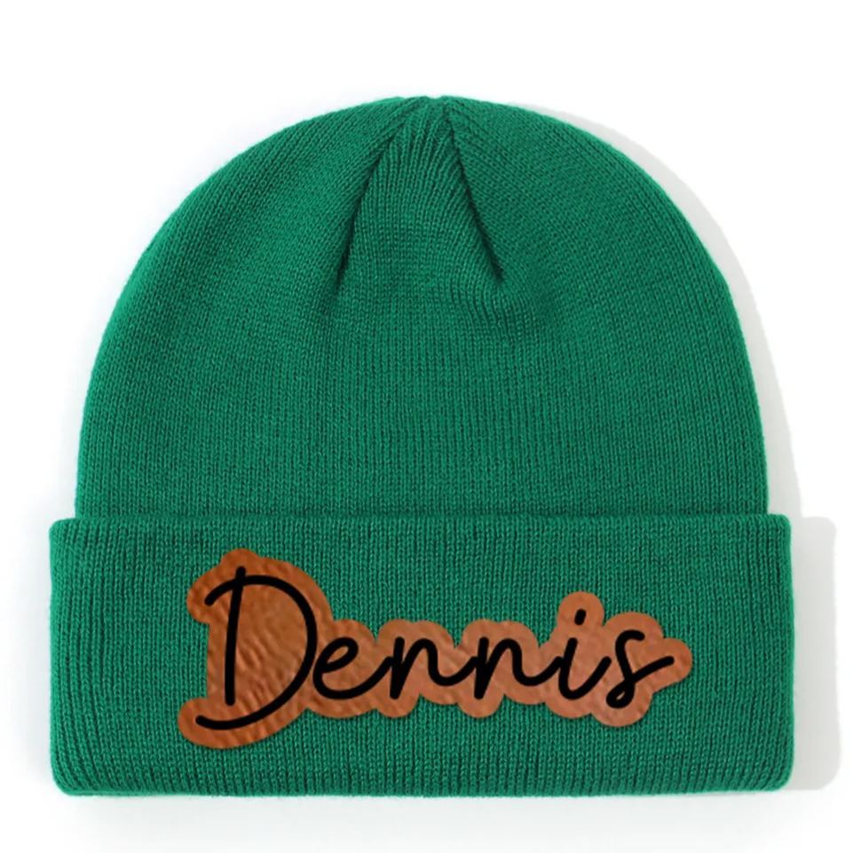 Personalized Leather Patch Beanie for Comfort & Unique | HSKid33