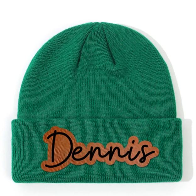 Personalized Leather Patch Beanie for Comfort & Unique | HSKid33