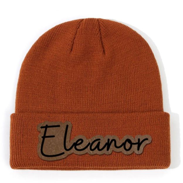 Personalized Leather Patch Beanie for Comfort & Unique | HSKid33