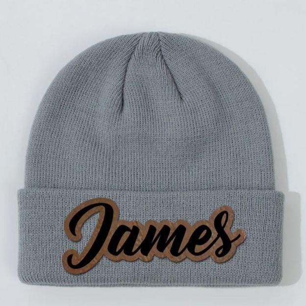 Personalized Leather Patch Beanie for Comfort & Unique | HSKid33