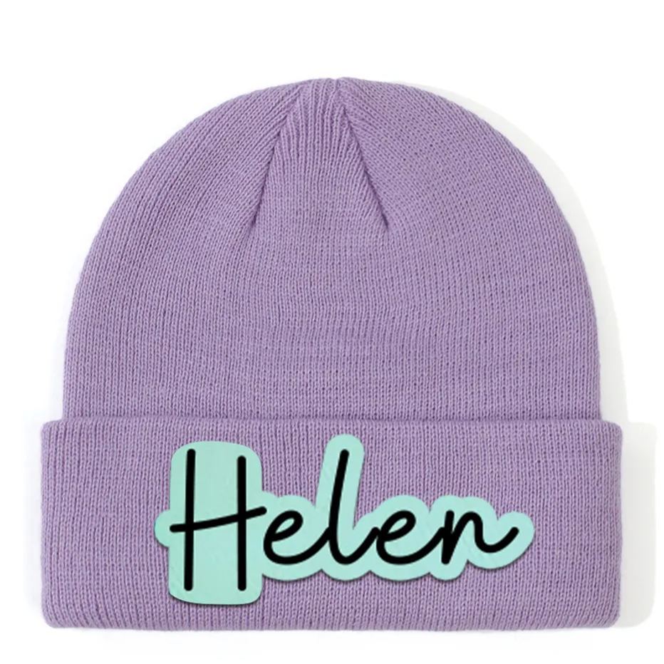 Personalized Leather Patch Beanie for Comfort & Unique | HSKid33