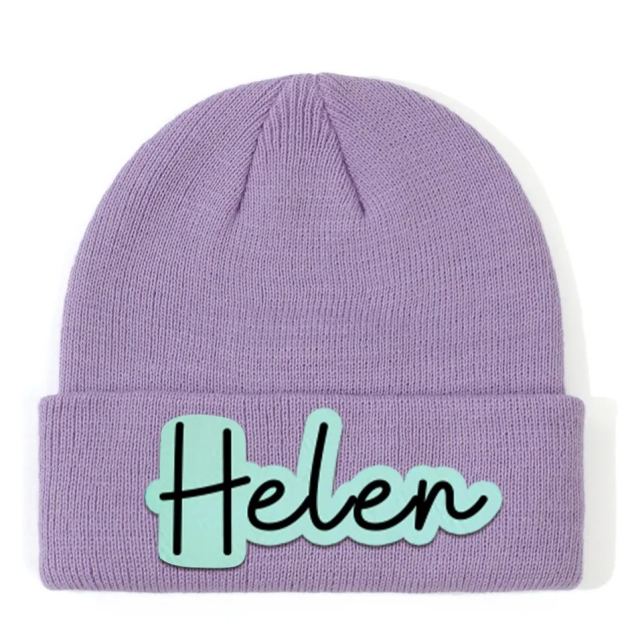 Personalized Leather Patch Beanie for Comfort & Unique | HSKid33