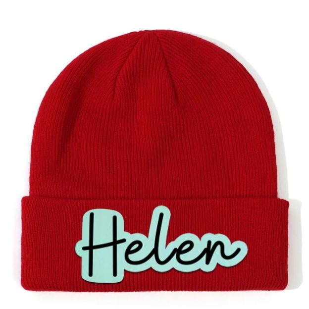 Personalized Leather Patch Beanie for Comfort & Unique | HSKid33