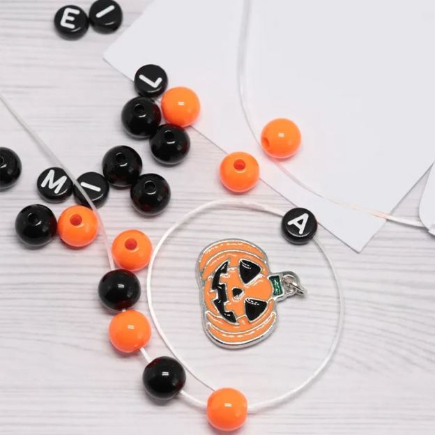 Personalized Halloween Bead Bracelet With Name | CWHalloween07