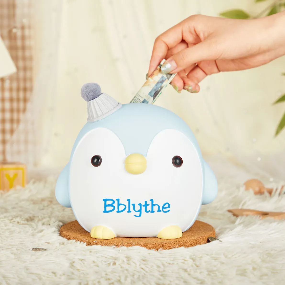 Personalized Kids Penguin Piggy Bank | CWToy68