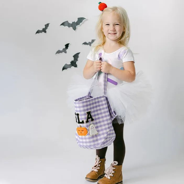 Personalized Chenille Letter Halloween Bucket | CWHalloween14