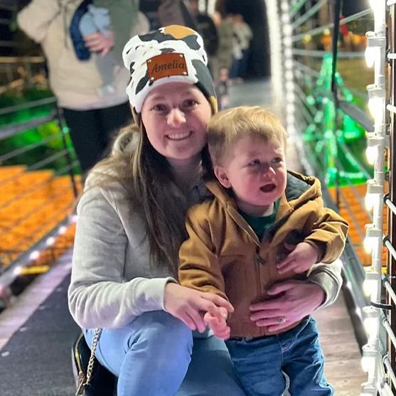 Personalized Leather Patch Cute Cow Warm Beanie | HSKid42