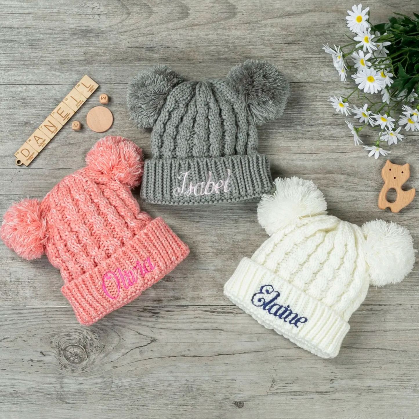 Personalized Embroidery Pom Pom Hat for Comfort & Unique | HSKid17