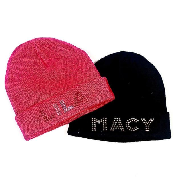 Personalized Kid Sparkly Rhinestone Beanie for Comfort & Unique | HSKid43