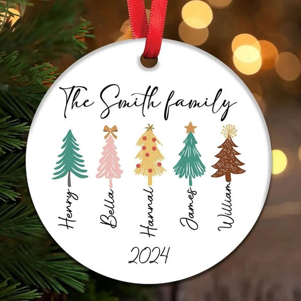 Personalized Family Christmas Tree Ornaments Decoration | MCGift5701