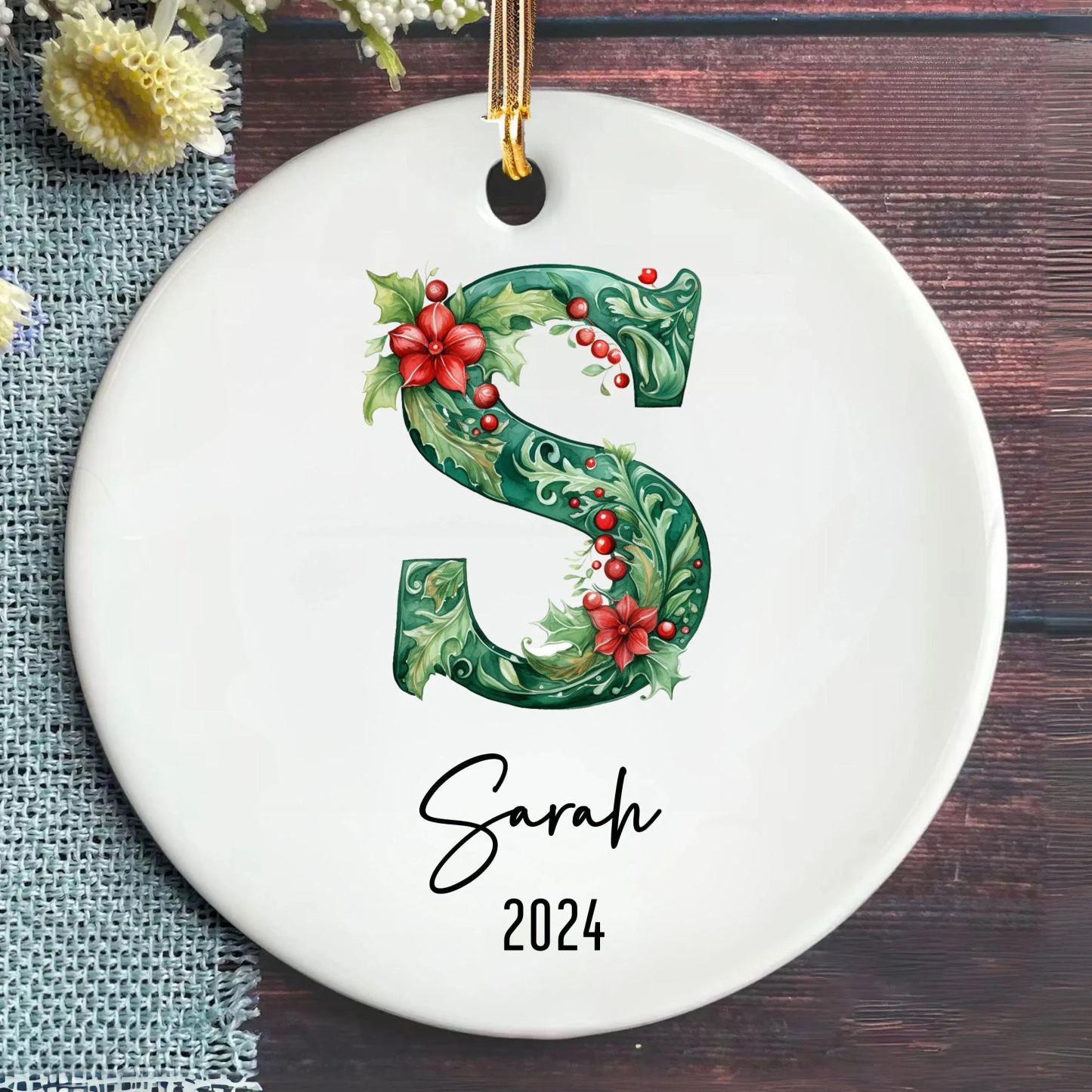 Personalized Christmas Monogram Ornaments Decoration | MCGift5711