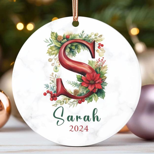 Personalized Christmas Monogram Ornaments Decoration | MCGift3608