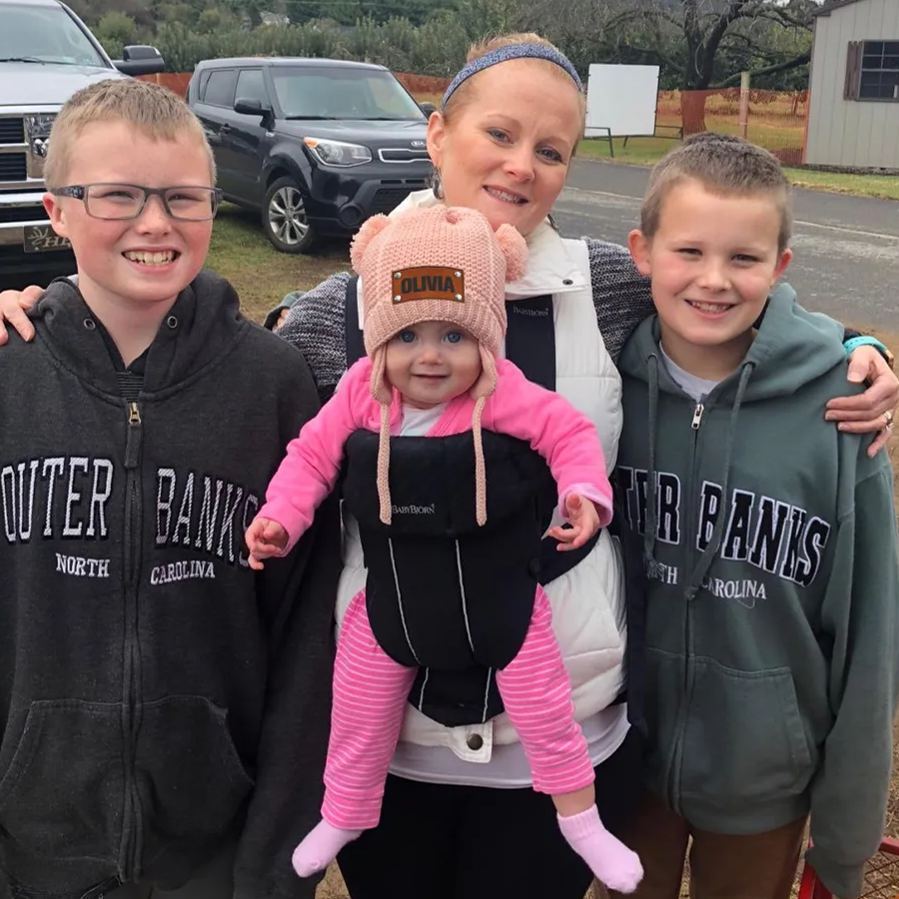 Personalized Leather Patch Pom Pom Knit Hat With Tassels | HSKid50