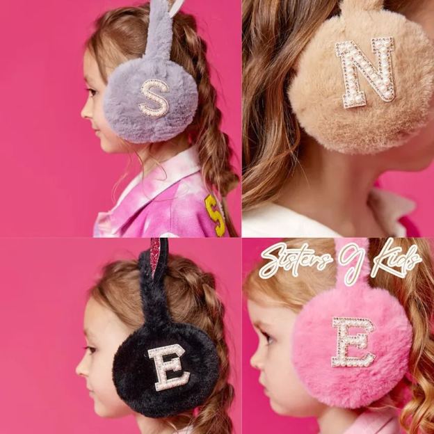 Personalized Kids Pearl Patch Warm Cat Ears Earmuffs | CWToy83