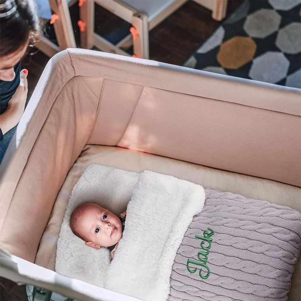 Personalized Embroidery Sherpa Sleeping Bag for Babies | CWBaby93