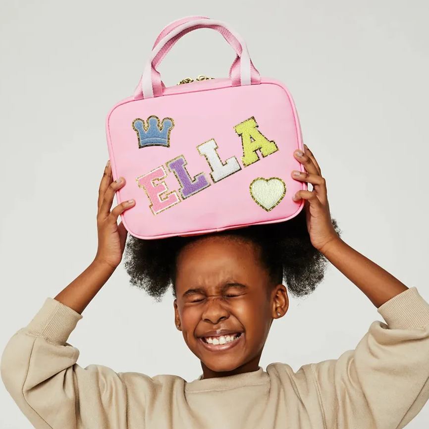 Personalized Chenille Letters Patch Kids Lunch Bag | CWPack227