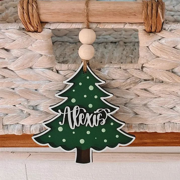 Personalized Colorful Christmas Tree Wood Ornament | MCGift69