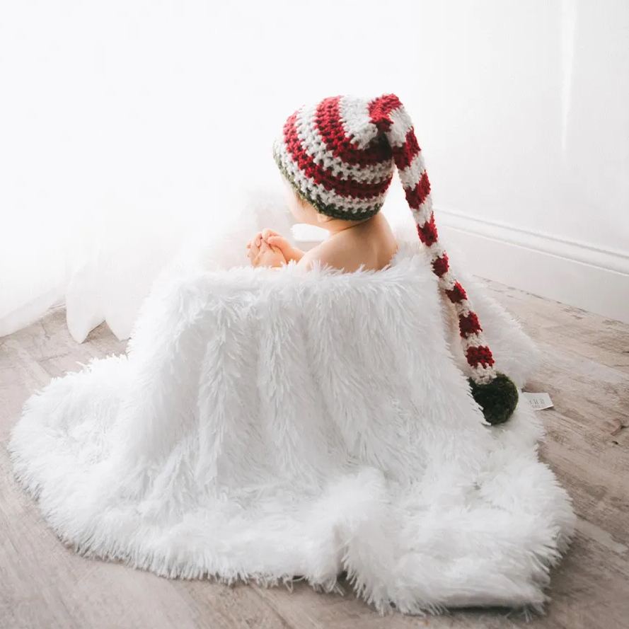 Personalized Leather Patch Christmas Elf Long Tail Hat | MCGift71