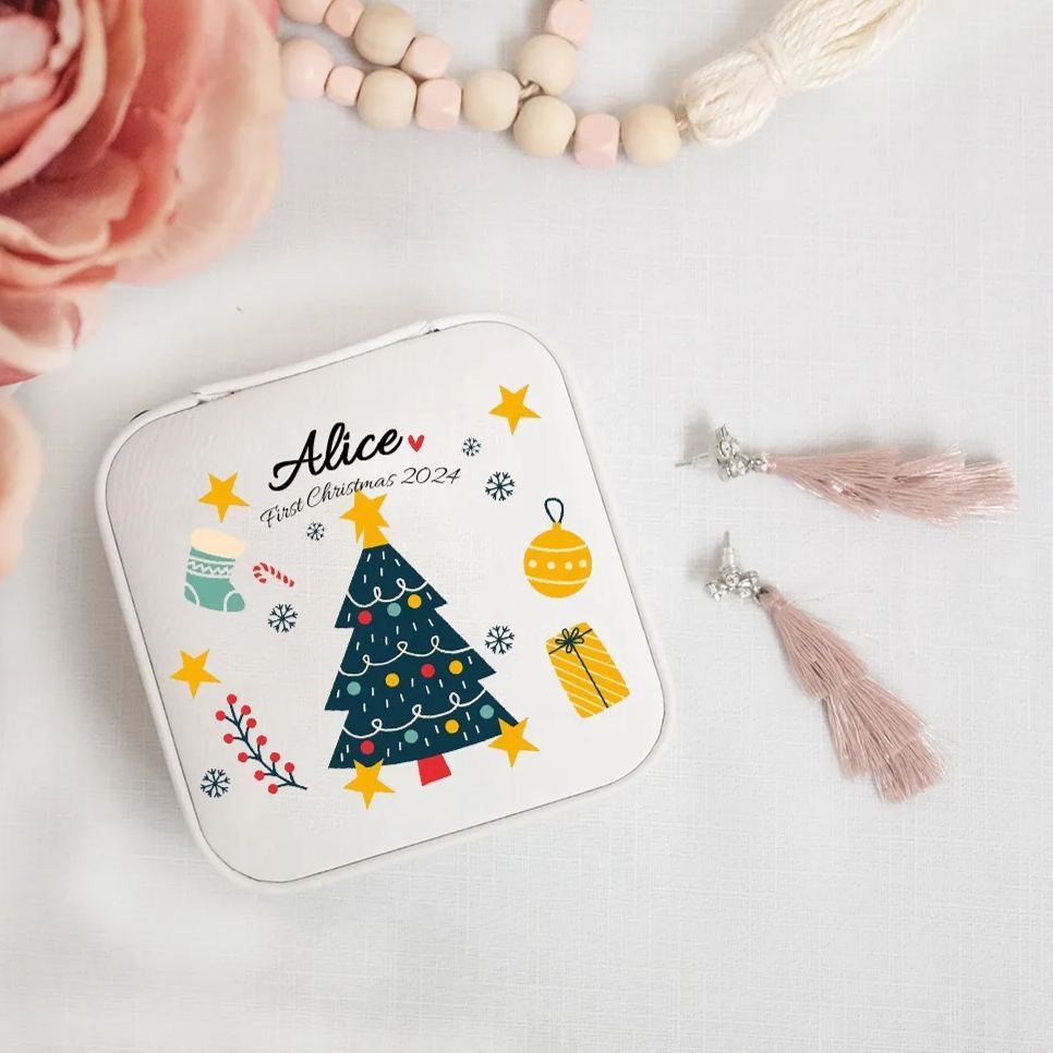 Personalized First Christmas Jewelry Box for Little Girl | CWToy88