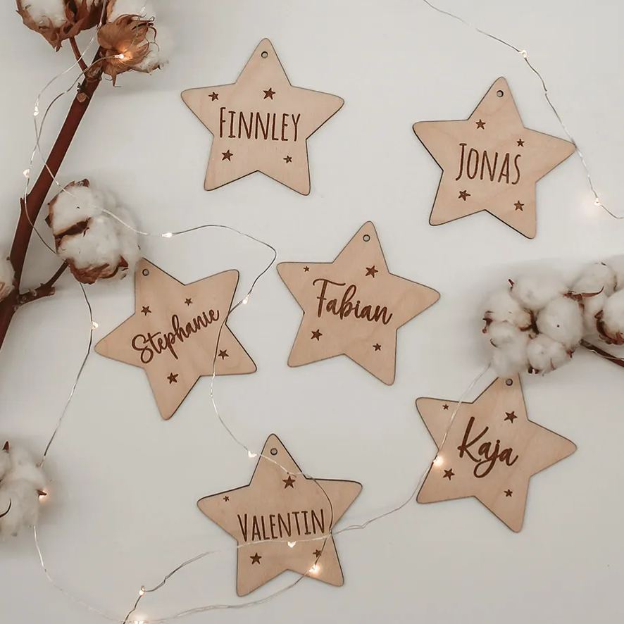 Personalized Christmas Reindeer Wood Ornament | MCGift82