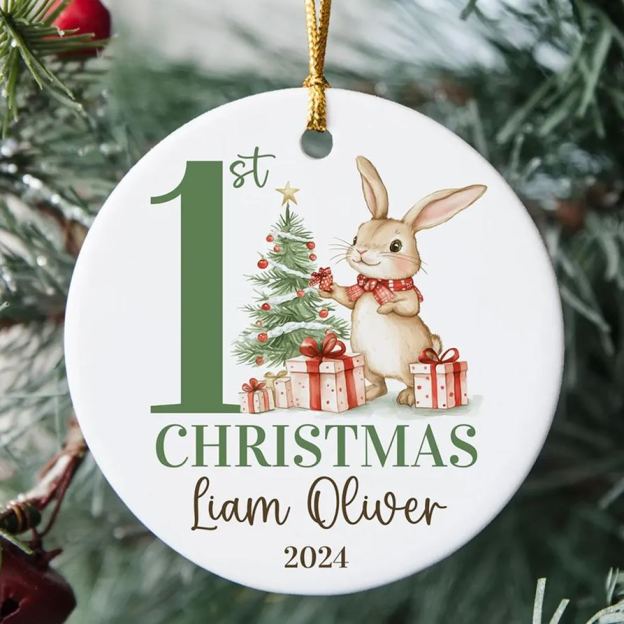 Personalized Cute Bunny Christmas Ornaments Decoration | MCGift5716