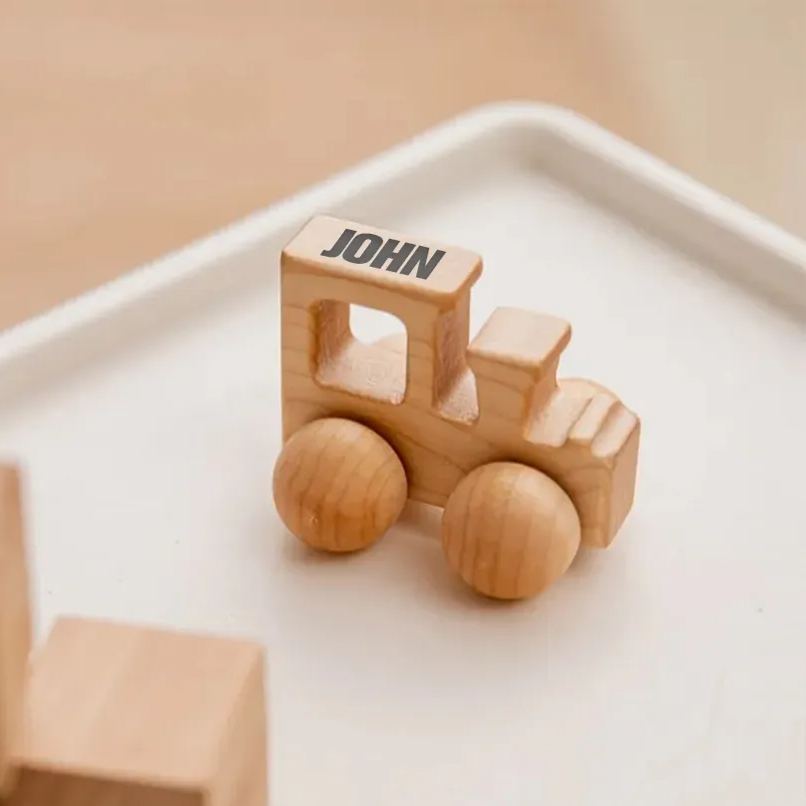 Personalized Baby Natural Wooden Cars Toy | CWToy101
