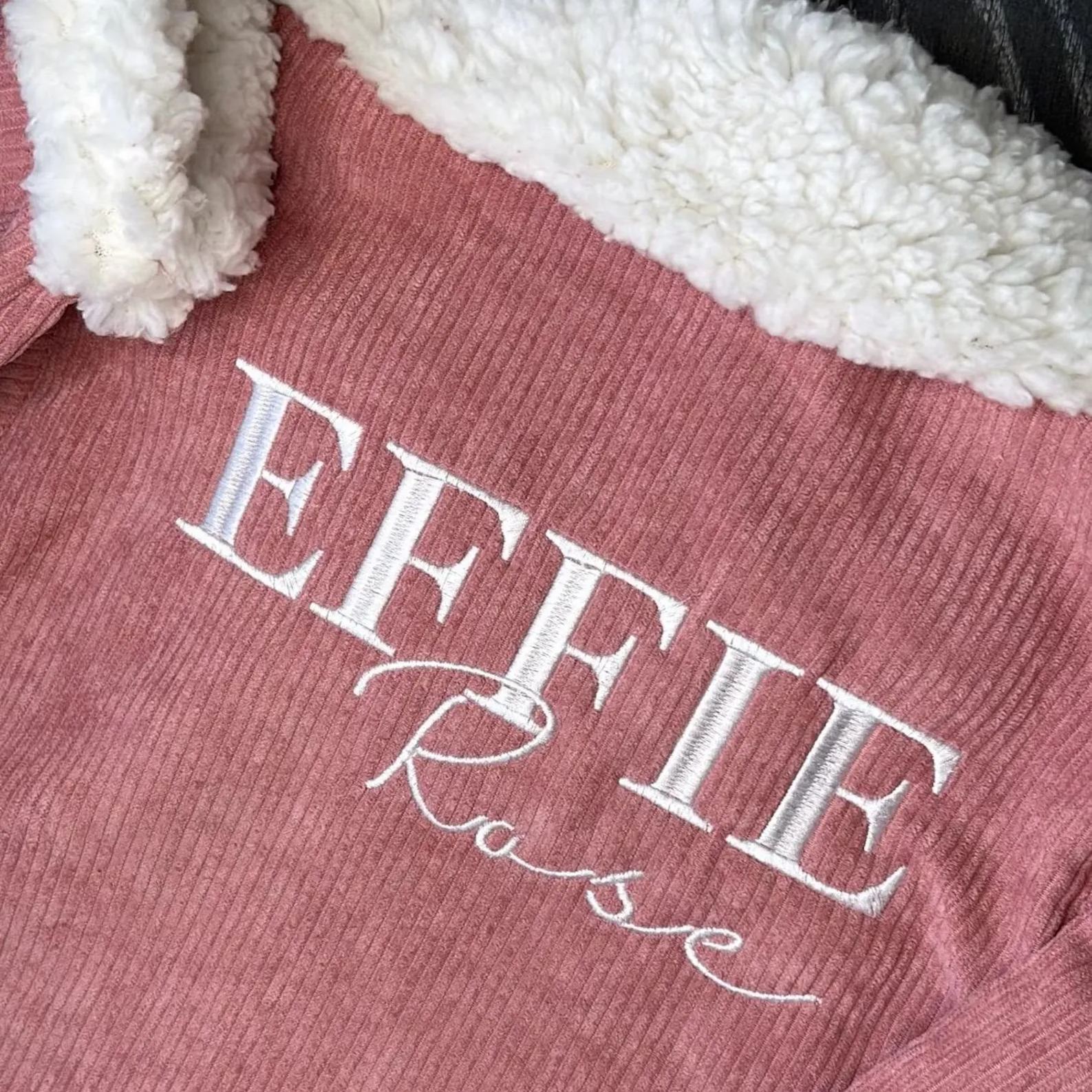 Personalized Embroidery Baby Corduroy Sherpa Jacket | CWBaby119