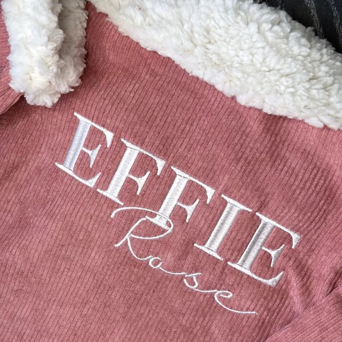 Personalized Embroidery Baby Corduroy Sherpa Jacket | CWBaby119