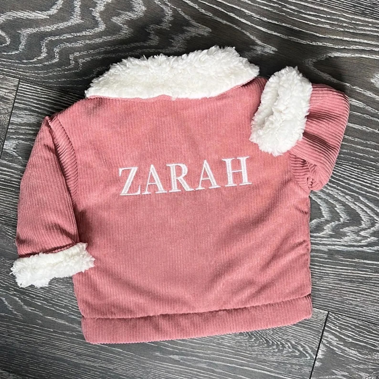 Personalized Embroidery Baby Corduroy Sherpa Jacket | CWBaby119