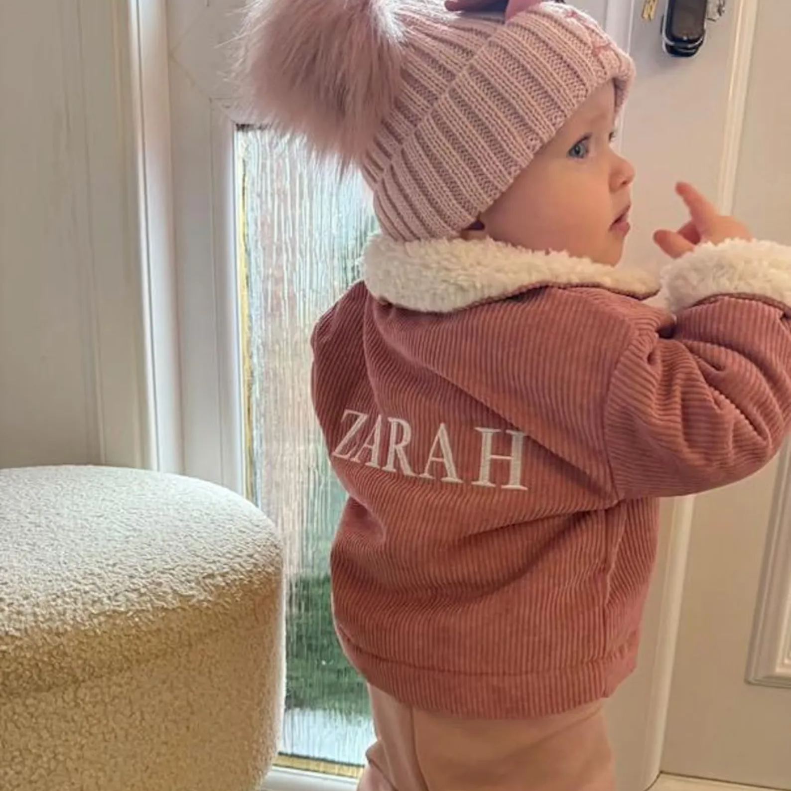 Personalized Embroidery Baby Corduroy Sherpa Jacket | CWBaby119