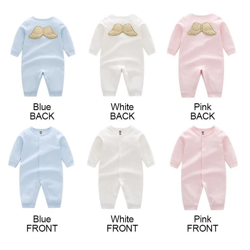 Personalized Baby Angel Wings Long Sleeve Romper | CWBaby120