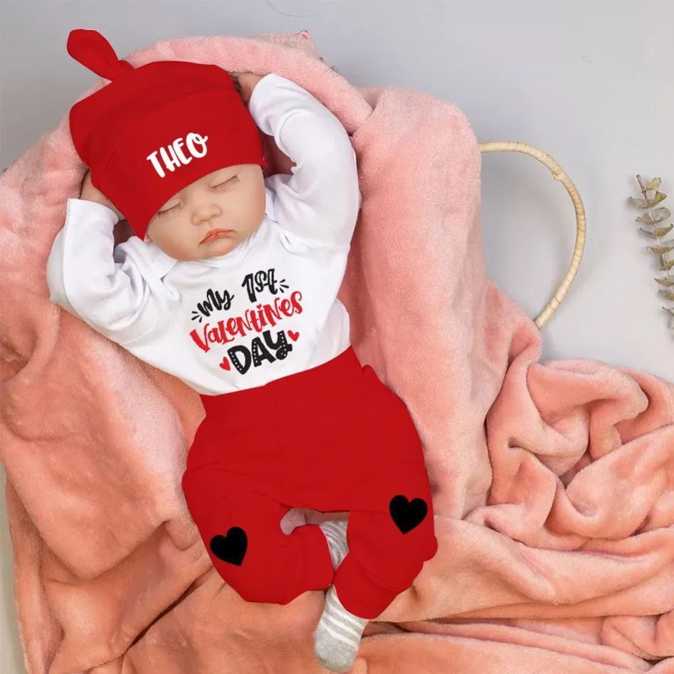 Personalized Baby 1st Valentines Day Outfit Set | CWBaby126