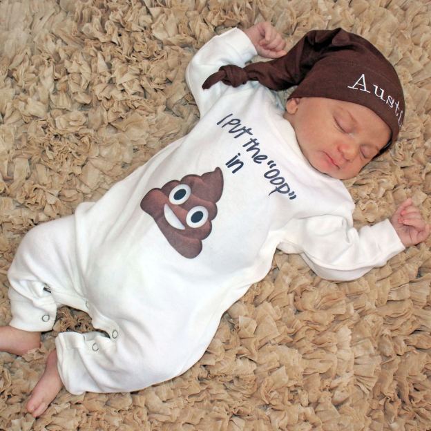 Personalized Baby Funny Take Home Romper and Hat Set | CWBaby136