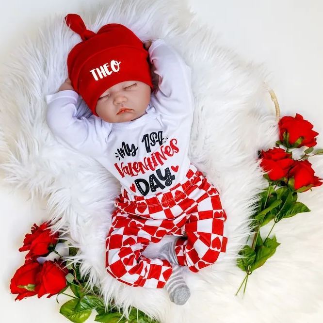 Personalized Baby 1st Valentines Day Outfit Set | CWBaby167