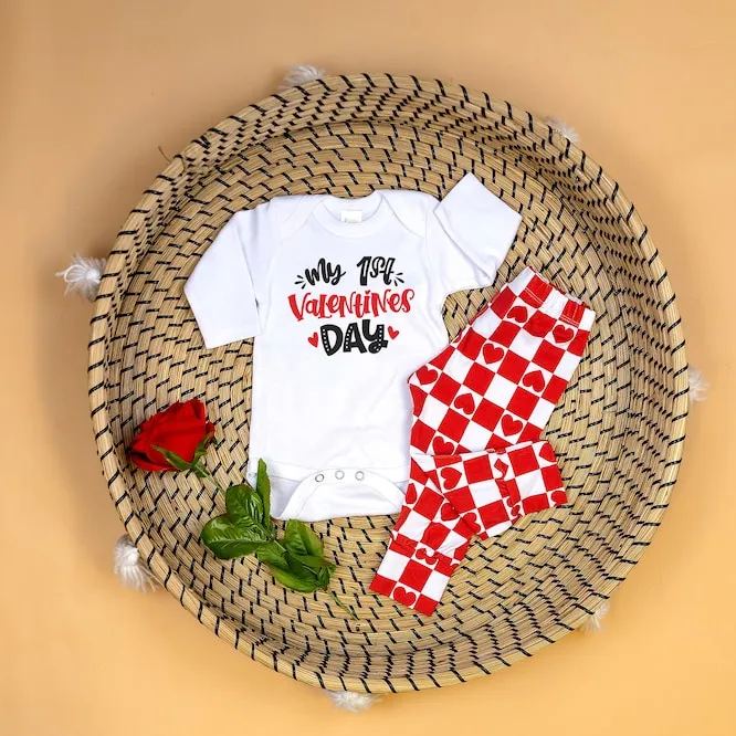 Personalized Baby 1st Valentines Day Outfit Set | CWBaby167