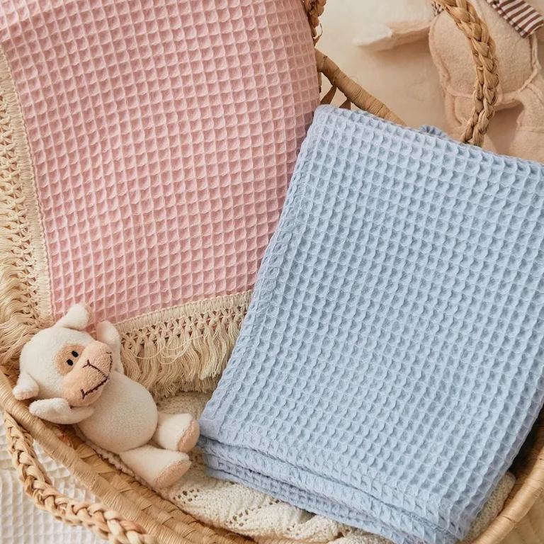 Personalized Embroidered Waffle Tassel Blanket for Comfort & Unique| CWBaby47