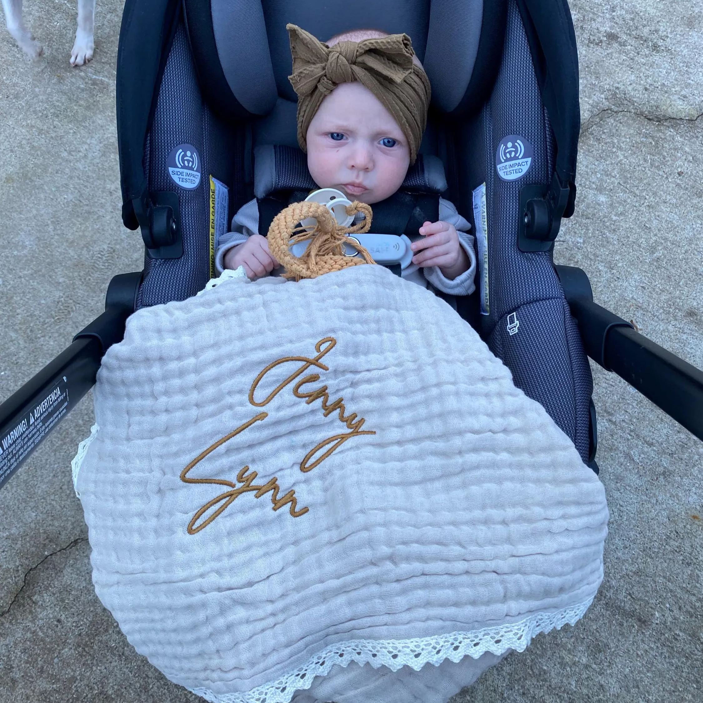 Personalized Embroidered Name Baby Swaddle Blanket for Unique Gift | CWBaby78