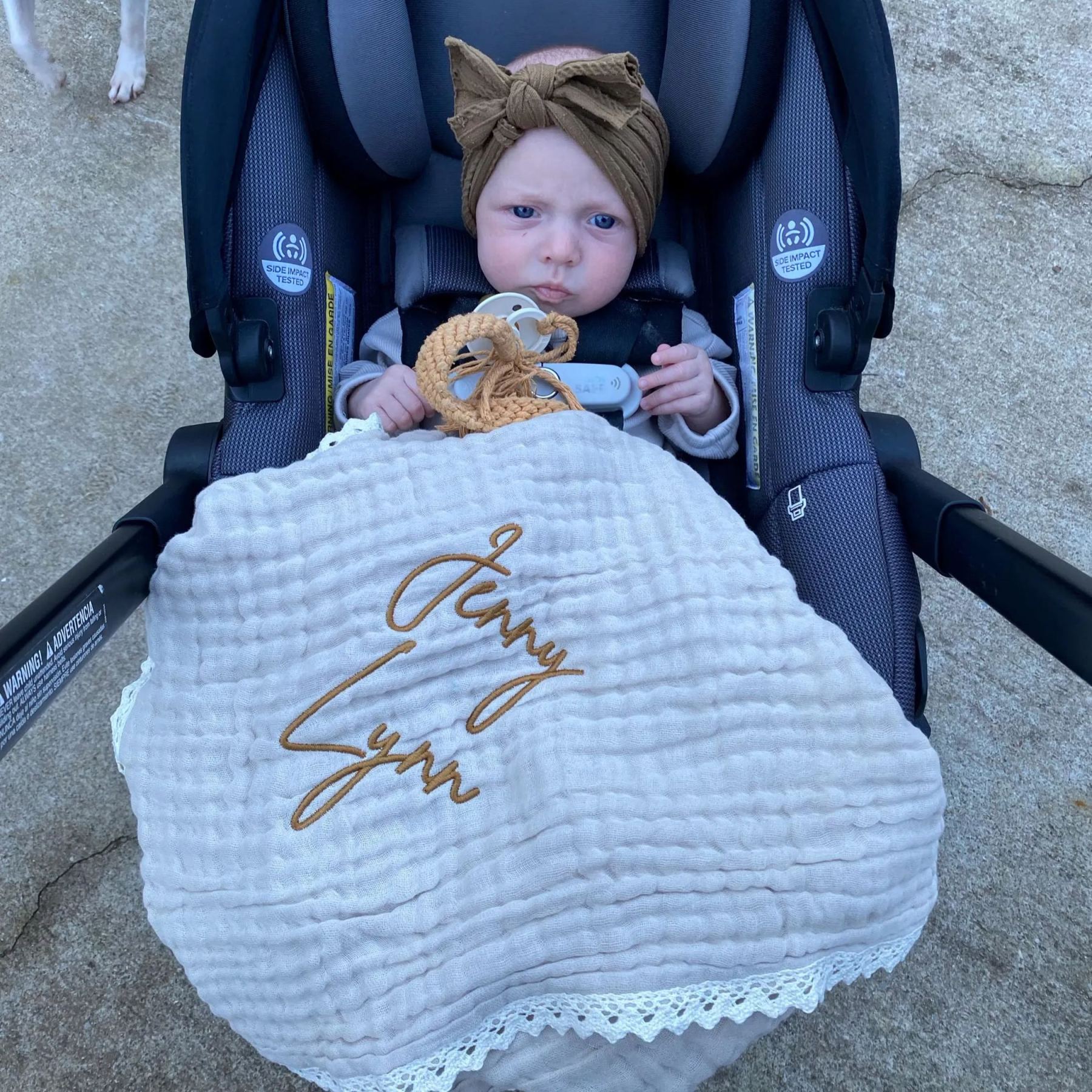 Personalized Embroidered Name Baby Swaddle Blanket for Unique Gift | CWBaby78