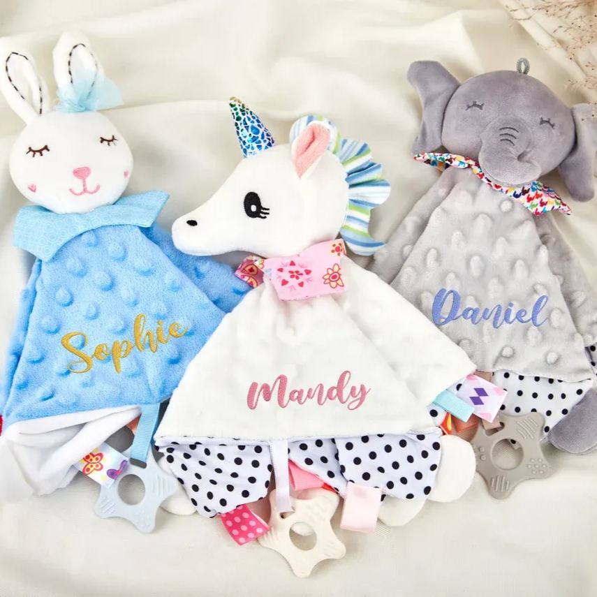 Personalized Baby Embroidery Comforter Sleep Toy | CWToy01