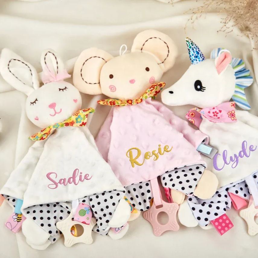Personalized Baby Embroidery Comforter Sleep Toy | CWToy01